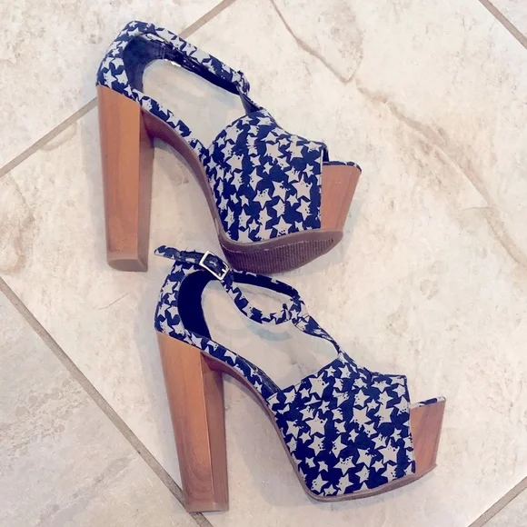 ⭐️Jessica Simpson Dany T-Strap Platforms- Blue American Stars ⭐️ - Picture 5 of 13